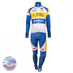 Tenue Cycliste Manches Longues et Collant à Bretelles 2018 Sport Vlaanderen-Baloise Hiver Thermal Fleece N001